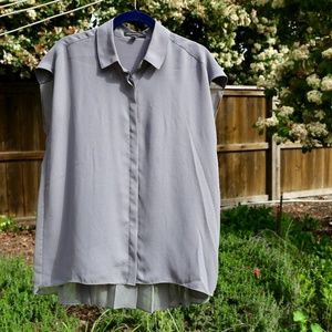 Banana Republic Box Cut Button-Up Cap Sleeve Top